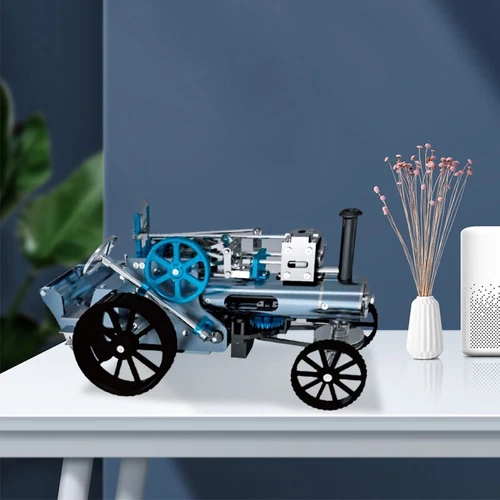 DM34 Steam Car Model Steam Engine Car Kit Steam Automobile Unassembled Toy pe66