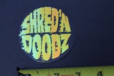 Shed N Doodz Shredding Dude Surfing Gold Skateboard V30B Vintage Surfing STICKER
