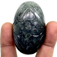 Natural Rutile Quartz 54.5x33.5mm Oval Carved Loose Untreated Gemstone 287.4 Cts