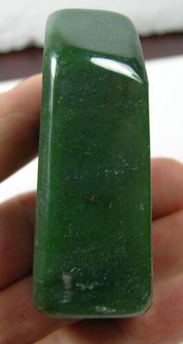 4.50oz Russia 100% Natural Rough Tumbled Jade Nepherite Slice Specimen 127g 65mm - Picture 3 of 7
