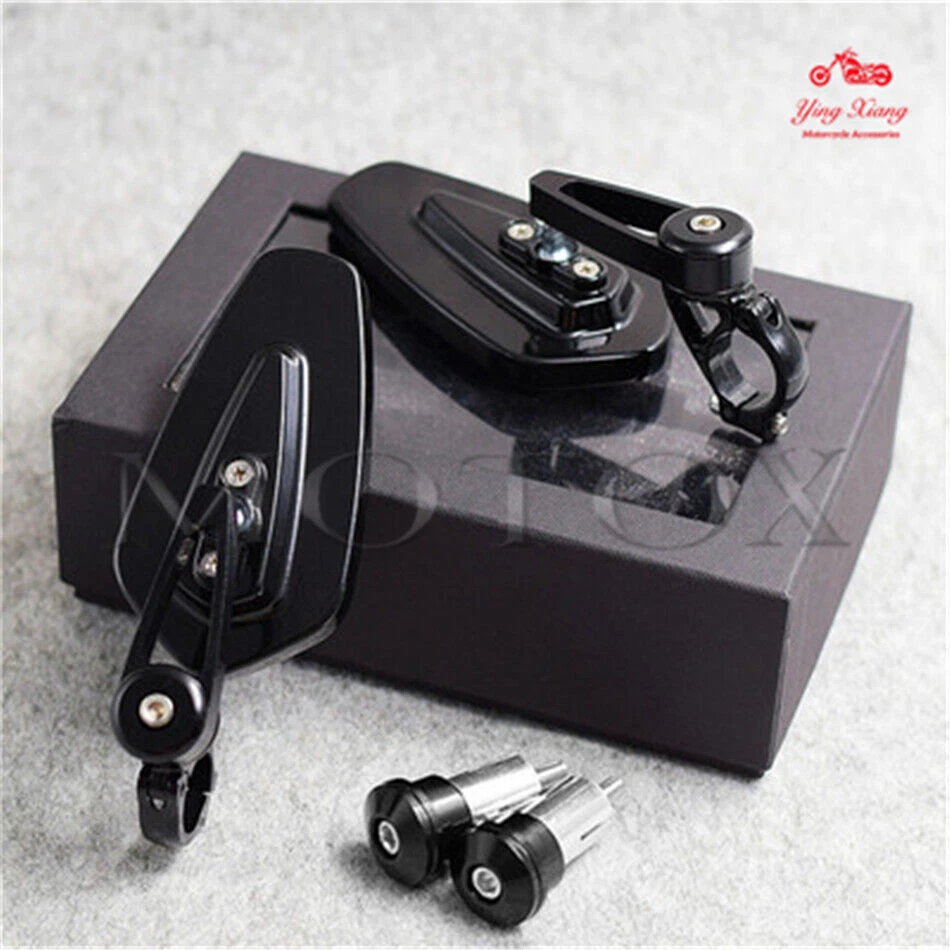 Espejos retrovisores laterales de extremo de manillar aptos para Kawasaki Ninja ZX7R ZX-6R ZX9R ZX10R Foto 2 de 4