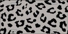Grey Black Cheetah Metal Novelty License Plate Tag Lp4521