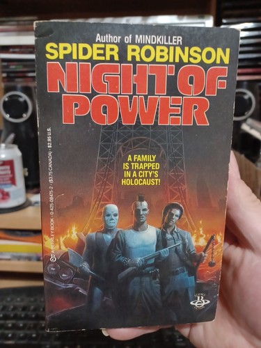 1986 Spider Robinson NIGHT OF POWER Sci Fi novel BERKLEY Paperback Vintage  - Afbeelding 1 van 7