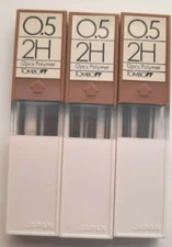 Tombow 3 x Tubes 2H 0.5mm Leads Hi Polymer (12 leads per tube) new
