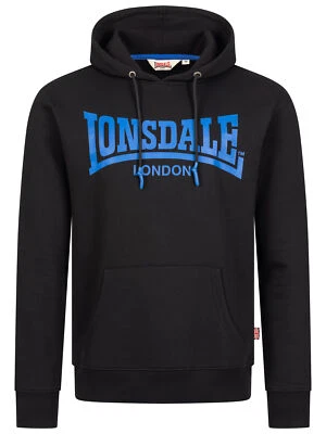 LONSDALE Hoodie "Chatsworth" | Black | Herren Schwarz/Blau Kapuzensweatshirt
