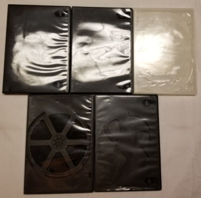 Empty Multi Disc DVD Cases 3x BLACK 2 Disc, 1x BLACK 3 Disc, 1x CLEAR 5 Disc