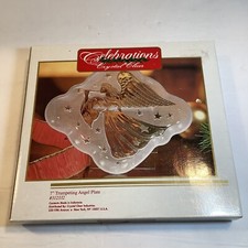 New "CELEBRATIONS" Crystal Clear 7" TRUMPETING ANGEL PLATE #312332 Christmas