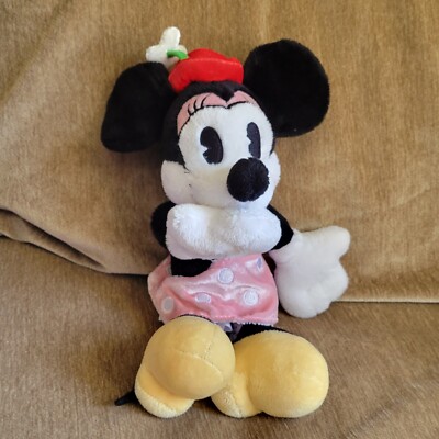 Disney Store Valentine's Day Minnie Mouse 10'' Magnetic Blowing Kiss Pink Plush
