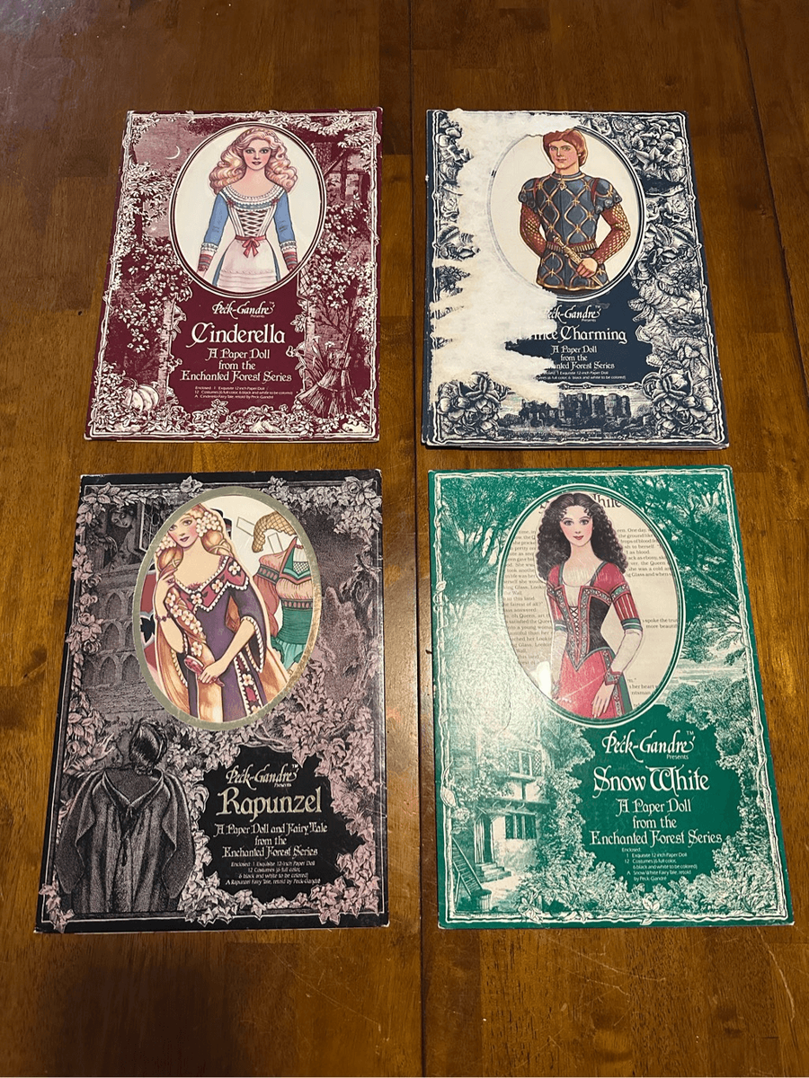 Vintage Enchanted Forest Princess Prince Paper Dolls USA Made Lot  display picture 1