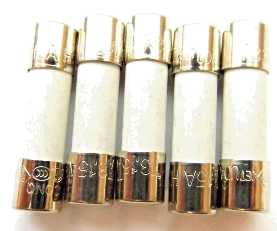 LITTELFUSE, CONQUER, BUSSMAN Fuse 3.15a 20mm HBC Antisurge/ Time delay T3.15A H 250v Ceramic x5pcs