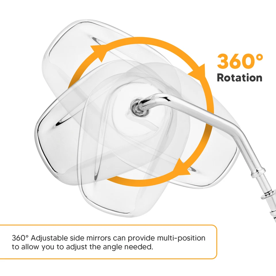 Пара хромированных зеркал заднего вида подходит для Harley XL1200L XL883L XL883 Sportster США - Изображение 4 из 4