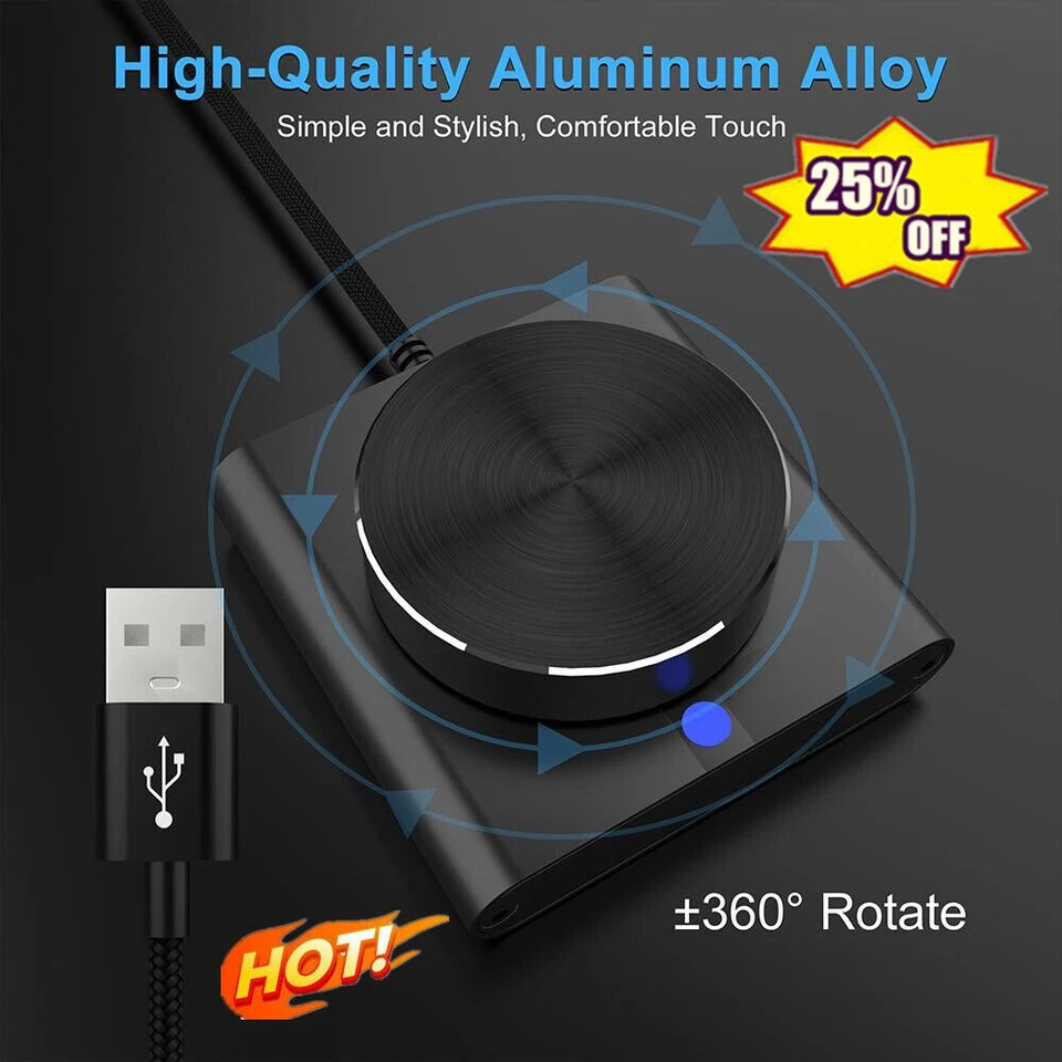 PC Volume Control Knob USB Volume Control Spin Button For PC Q9S2HY78 V1F5 - Image 2 of 4