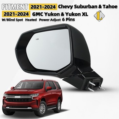 Side Mirror For 2021-2024 Chevy Suburban Tahoe & GMC Yukon Left W/BSD 6 Pin