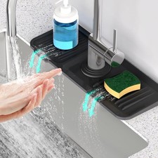 14.6'' Faucet Mat for Kitchen Sink 5 Slope Fast Self-draining Kitchen Sink