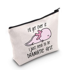 TSOTMO Axolotl Theme Zipper Pouch Makeup Bag Gift I'll Get Dramatic