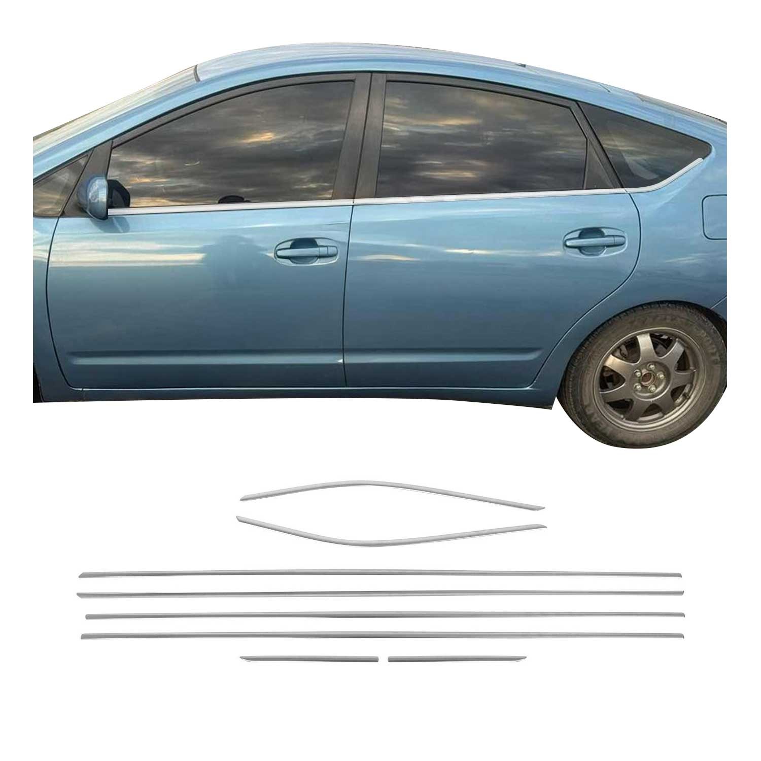 Garniture de fenêtre pour Prius+ Break 2012-2020 en acier inox 8 pièces