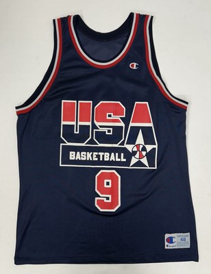 Vintage Champion Michael Jordan Blue Dream Team USA Jersey Size 48 Test Print?