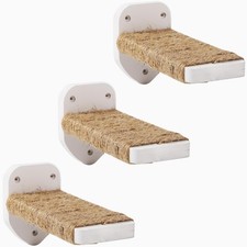 3in1 Cat Climbing Wall Steps with Hemp Rope, Shelves and Perches WallMounted...