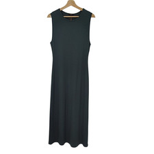 Quince Women Tencel Rib Knit Tank Midi Dress Dark Olive XL