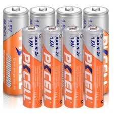PKCELL AA AAA Batteries 1.6V Ni-ZN Rechargeable Battery with Smart Charger