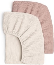 Fitted Crib Sheets 2 Pack Cotton Muslin 28x52