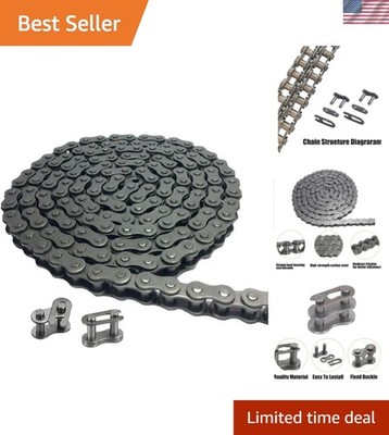 Roller Chain - 5 Feet Carbon Steel Material with 2 Connecting Links Industria...