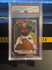 GUNNAR HENDERSON 2024 BOWMAN CHROME MEGA BOX PURPLE REFRACTOR /250 PSA 10 GEM