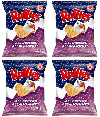 4 x Ruffles All Dressed Potato Chips 200g