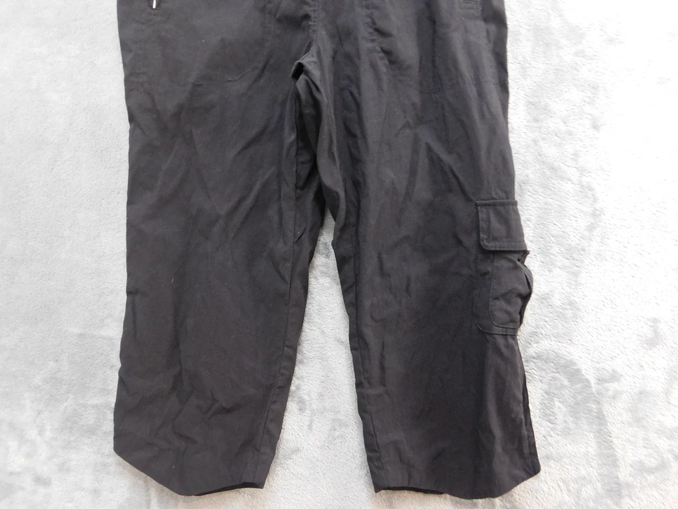 Pantalones Jamie Sadock para mujer 8 negros capri elásticos bolsillos con cremallera carga estilo golf Foto 3 de 4