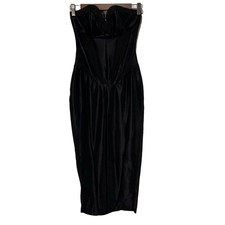 asos DESIGN Woman's Sheer Corset Midi Sweetheart Neckline Dress Size 2