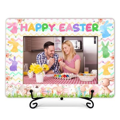 Happy Easter Picture Frame, Floral Spring Sign Photo Frame, Easter Gifts For ...