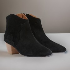 Isabel Marant Western Suede Dicker Boots Blac...