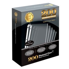 200 Count Diamond Clear Extra Heavyweight Sheet Protectors, 4 mils Strong,8.5...