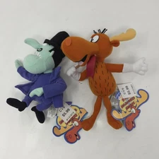 VTG NWT Stuffins Bullwinkle Moose Snidley Whiplash Beanie Plush 1999 