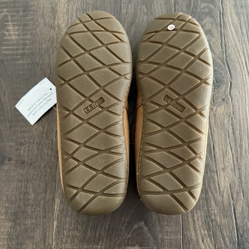 $90 NEW LL Bean NWOB Wicked Good Moccasin Vtg Fur Lined 10 M O5488 Tan Beige - Picture 5 of 6