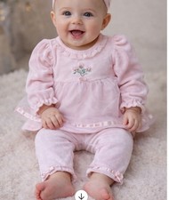 VINTAGE VELOUR Baby Pink Set Sz 6 Mo Little Me Price Firm