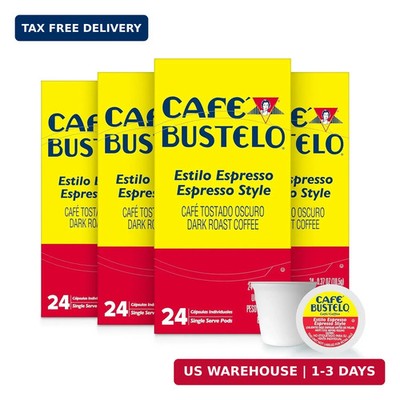 Café Bustelo Espresso Style Dark Roast, Single Serve Coffee Pods, 24 Count (Pack