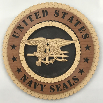 United States Navy Seals 3D Cut Engraved Wood Plaque Art Eagle Anchor Trident