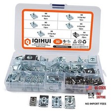 80PCS Auto Car U-Clip Kit, U-Shaped Nut Set M4-M8, for Dash, Door, Interior,