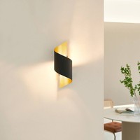 Lindby Wandlampe Schwarz Gold, Uplight Und Downlight Effekt, Wandleuchte Innen I