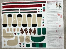 RIKKI REINDEER Daisy Kingdom Fabric Panel Cotton 17" Doll 1997