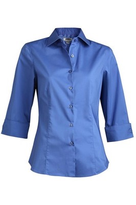 Edwards Style #5033 Woman's  French Blue Tailored Stretch Blouse Size: Large