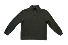 Banana Republic Men  s 1/4 Zip Sweater Large Gray Green Casual Soft