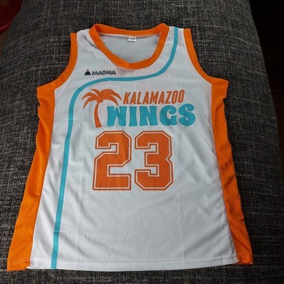 Kalamazoo Wings Hockey Flint Tropics Style Basketball Jersey Giveaway Size XL