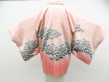 Japanese Vintage Haori Jacket Silk ALL-Shibori Pine Pattern eb-1297