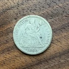 1890 Seated Liberty Dime - Circulated VG Condition - 90% Silver 10C