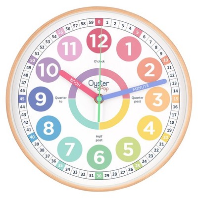 Oyster&Pop Pastel Kids Learning Clock   Award-Winning 10'' 10 inch, 