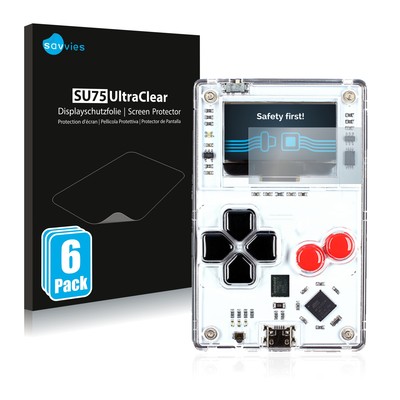 Savvies 6x Folie für Arduboy FX Schutzfolie Displayschutz Display Schutz Klar