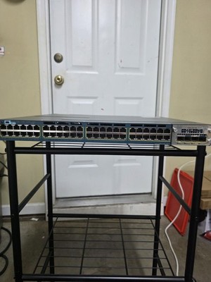 Cisco Catalyst WS-C3560X-48PF-S 48-Port PoE+ Switch w/ C3KX-NM-10G, No PSU