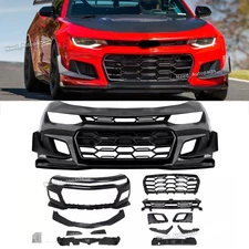 Fits 2016-2018 Chevy Camaro 1LE Style Front Bumper Cover Unpainted Black PP
